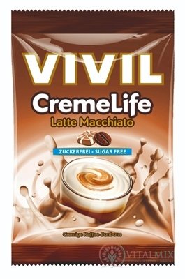 VIVIL BONBONS CREME LIFE Latte Macchiato drops so smotanovo kávovou príchuťou, bez cukru 1x60 g