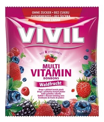 VIVIL BONBONS MULTIVITAMÍN drops s príchuťou lesného ovocia, bez cukru 1x60 g