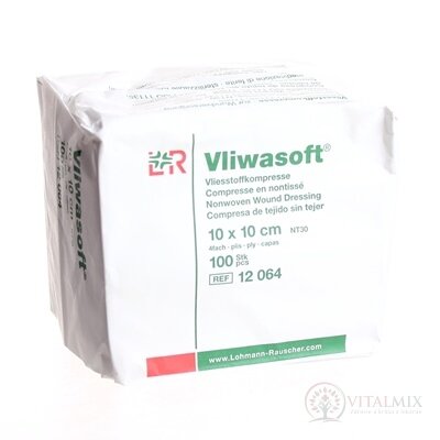 VLIWASOFT KOMPRESY NESTERILNÉ 10x10 cm 4 vrstvové 1x100 ks