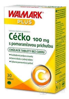 WALMARK Céčko 100 mg tbl s pomarančovou príchuťou 1x30 ks