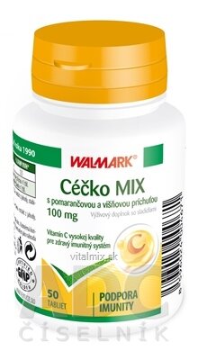 WALMARK CÉČKO MIX tbl vitamín C 100 mg (pomaranč+višňa) 1x50 ks