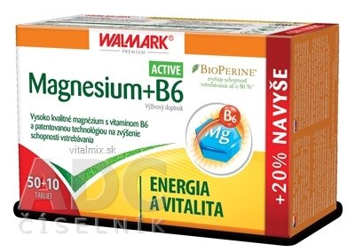 WALMARK Magnesium B6 Active tbl 50+10 ks (60 ks)