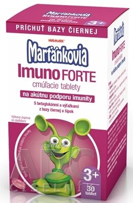 WALMARK Marťankovia Imuno FORTE cmúľacie tablety, príchuť bazy čiernej, 1x30 ks