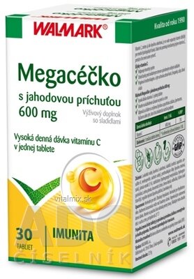 WALMARK MEGACÉČKO tbl (s jahodovou príchuťou, vitamín C 600 mg) 1x30 ks
