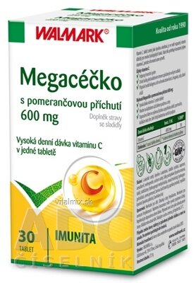 WALMARK MEGACÉČKO tbl (s pomarančovou príchuťou, vitamín C 600 mg) 1x30 ks