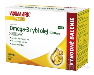 WALMARK Omega-3 rybí olej FORTE cps (výhodné balenie) 1x180 ks