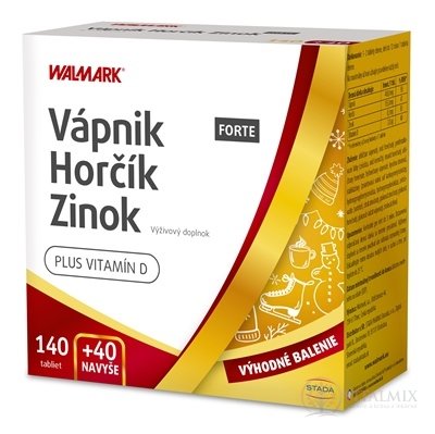WALMARK Vápnik Horčík Zinok FORTE PROMO 2022 tbl 140+40 navyše (180 ks)