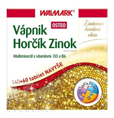 WALMARK Vápnik Horčík Zinok Osteo komplex tbl (140+60 ks navyše) 1x200 ks