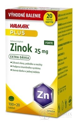 WALMARK Zinok FORTE 25 mg tbl 100+20 navyše (120 ks)