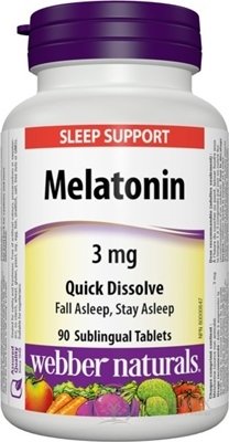 Webber Naturals Melatonin 3 mg tablety pod jazyk, rozpustné 1x90 ks