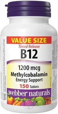 Webber Naturals Vitamín B12 1200 mcg tbl s postupným uvoľňovaním 1x150 ks