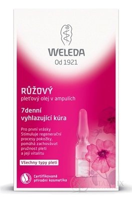 WELEDA RUŽOVÝ pleťový olej v ampulkách 7-dňová kúra, prvé vrásky, 7x0,8 ml (5,6 ml)