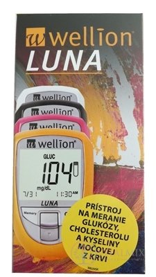 Wellion LUNA Trio s príslušenstvom merací systém na meranie glukózy, cholesterolu a kyseliny močovej, 1x1 set