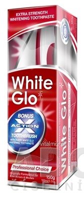WHITE GLO Professional Choice Bieliaca zubná pasta 150 g + Bonus zubná kefka, 1x1 set