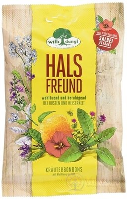Willi dungl HALS FREUND - Šalvia s medom bylinné cukríky 1x65 g