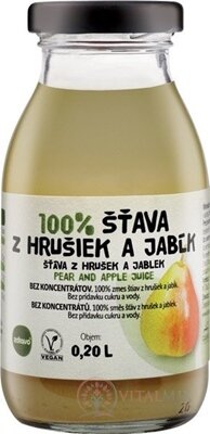 zdravo 100% ŠŤAVA Z HRUŠIEK A JABĹK 1x200 ml