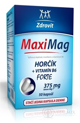 Zdrovit MaxiMag HORČÍK FORTE (375 mg) + VITAMÍN B6 cps 1x50 ks