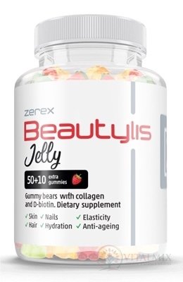 Zerex Beautylis Jelly gumoví medvedíkovia, príchuť jahoda, 1x60 ks