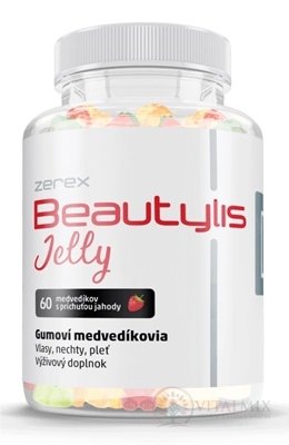 Zerex Beautylis Jelly gumoví medvedíkovia, príchuť jahoda, 1x60 ks