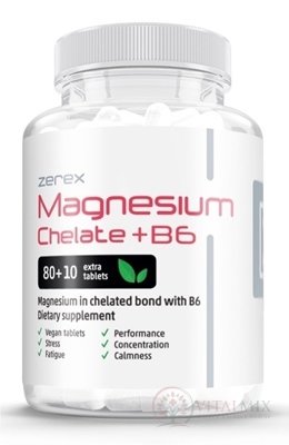 Zerex Magnézium v chelátovej forme + B6 tbl 1x90 ks