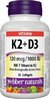 Webber Naturals Vitamín K2+D3 120 mcg/1000 IU cps (mäkké gélové kapsuly) 1x30 ks