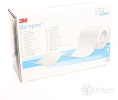 3M MICROPORE náplasť biela, cievka 1,25cm x 9,1m, zo špeciálneho papiera 1x24 ks