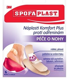 3M SPOFAPLAST č.187 Náplasti Komfort Plus proti odreninám, starostlivosť o nohy, 2 veľkosti, 1x6 ks