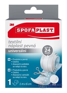 3M SPOFAPLAST č.254 Textilná náplasť pevná univerzálna, rýchloobväz, 1m x 6cm, 1x1 ks