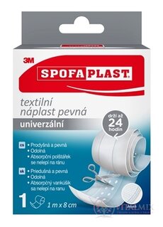 3M SPOFAPLAST č.264 Textilná náplasť pevná univerzálna, rýchloobväz, 1m x 8cm, 1x1 ks