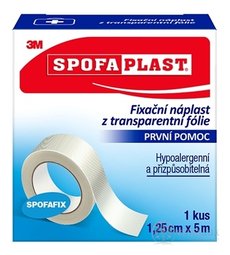 3M SPOFAPLAST č.431 Fixačná náplasť 1,25cm x 5m, z transparentnej fólie, cievka 1x1 ks