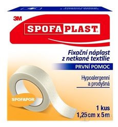 3M SPOFAPLAST č.731 Fixačná náplasť 1,25cm x 5m, z netkanej textílie, cievka, 1x1ks