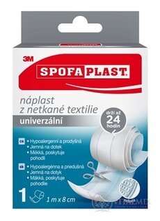 3M SPOFAPLAST č.864 Náplasť z netkanej textílie univerzálna, rýchloobväz, 1m x 8cm, 1x1 ks