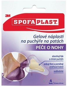 3M SPOFAPLAST č.912N Gélové náplasti na pľuzgiere na pätách, 70x45 mm, 1x4 ks