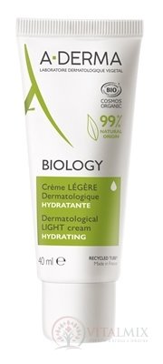 A-DERMA BIOLOGY ĽAHKÝ krém HYDRATAČNÝ 24h hydratácia normálnej až zmiešanej pleti 1x40 ml