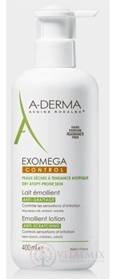 A-DERMA EXOMEGA CONTROL Emolienčné MLIEKO suchá koža 1x400 ml