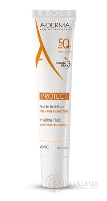 A-DERMA PROTECT FLUIDE SPF50+ transparentný fluid, 1x40 ml