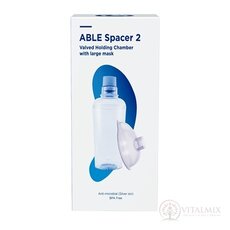 ABLE SPACER 2 + Large Mask Nadstavec inhalačný s ventilom s náustkom a s veľkou maskou, 1x1 ks