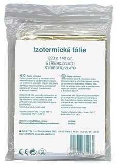 ALFA VITA Izotermická fólia 220 x140 cm, striebro/zlato 1x1 ks