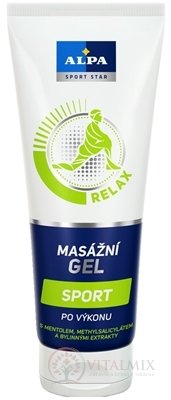 ALPA SportStar GEL MASÁŽNY ŠPORT relax - po výkone 1x210 ml