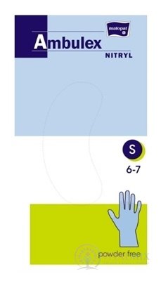 Ambulex rukavice NITRYL veľ. S, modré, nesterilné, nepudrované, 1x100 ks