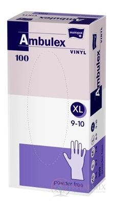 Ambulex rukavice VINYL veľ. XL, nesterilné, nepudrované 1x100 ks