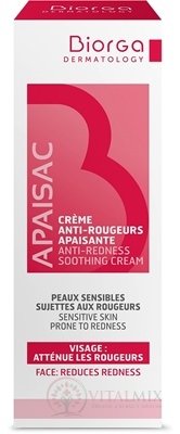 Apaisac BIORGA Upokojujúci krém proti začervenaniu červená rada (Anti-Redness Soothing Cream) 1x40 ml