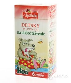 APOTHEKE BIO DETSKÝ BYLINNÝ ČAJ NA DOBRÉ TRÁVENIE nálevové vrecká (od ukončeného 6. mesiaca) 20x1,5 g (30 g)