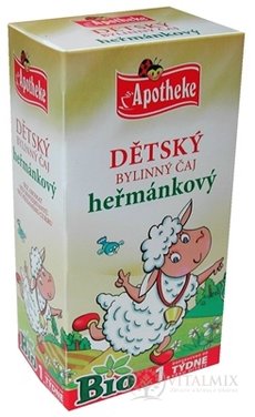 APOTHEKE BIO DETSKÝ BYLINNÝ ČAJ RUMANČEKOVÝ nálevové vrecká (od ukončeného 1. týždňa) 20x1 g (20 g)