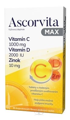 ASCORVITA MAX tbl vitamín C, D a zinok 1x30 ks