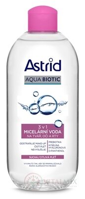 ASTRID AQUA BIOTIC Micelárna voda 3 v1 suchá a citlivá pleť 1x400 ml