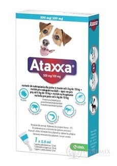 Ataxxa 500 mg/100 mg (psy od 4kg do 10 kg) sol 1x1 ml