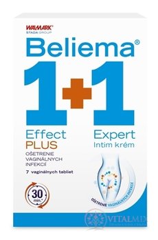 Beliema Effect PLUS + Expert Intim krém 1+1 vaginálne tablety 7 ks + intímny krém 30 ml, 1x1 set