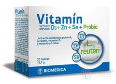 BIOMEDICA Vitamín D3 + Zn + Se + Probio tbl 1x30 ks