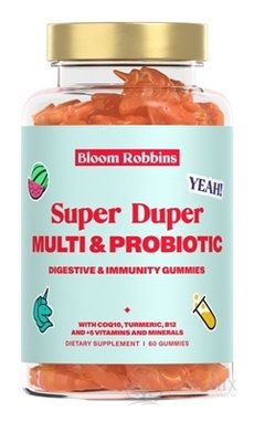 Bloom Robbins MULTI & PROBIOTIC žuvacie pastilky - gumíky, jednorožci 1x60 ks